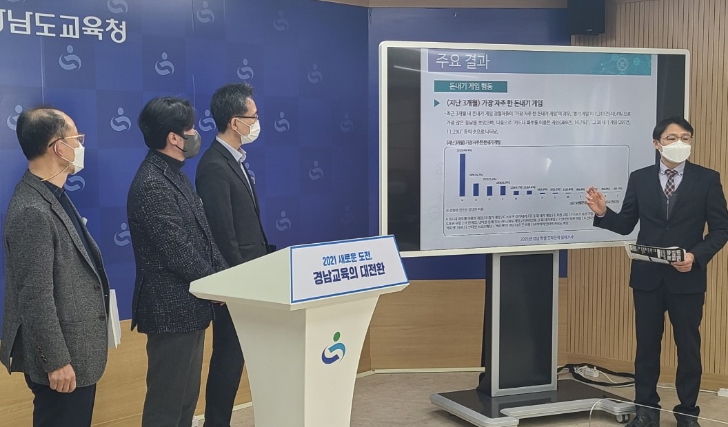 경남교육청, 학생 도박문제 실태조사 결과 발표(민주시민교육과 김상문 ☎210-5261 또는 이수정 ☎210-5254) - 관련이미지1