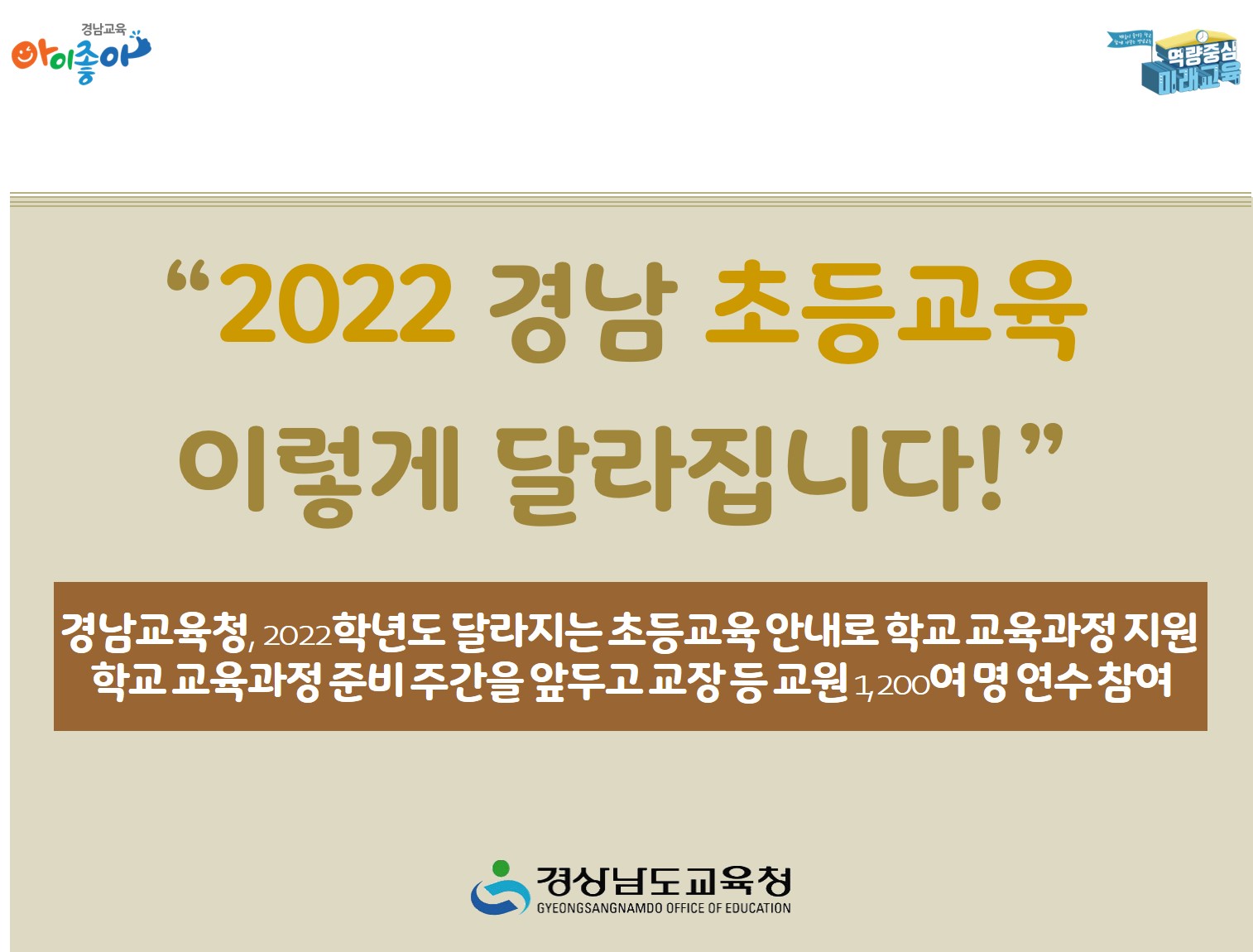 “2022 경남 초등교육 이렇게 달라집니다!”(초등교육과 이정미 ☎268-1112) - 관련이미지1