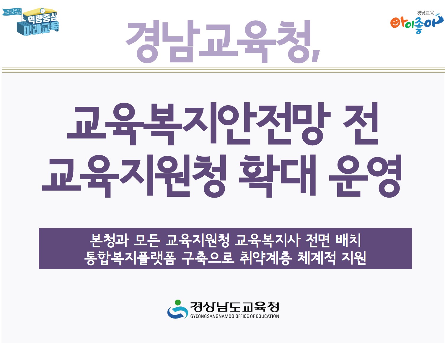 경남교육청, 교육복지안전망 전 교육지원청 확대 운영(교육복지과 이상훈 ☎210-5178) - 관련이미지1