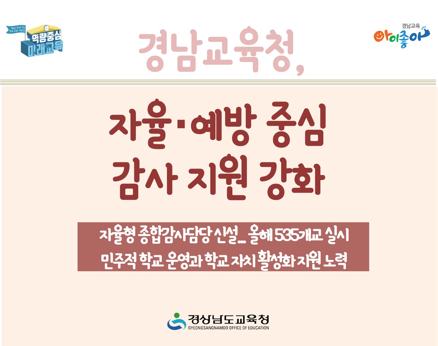 경남교육청, 자율ㆍ예방 중심 감사 지원 강화(감사관 김경래 ☎210-5164) - 관련이미지1