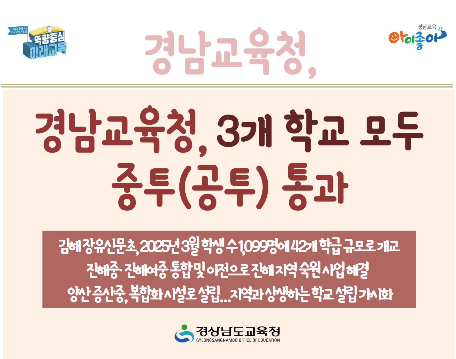 경남교육청, 3개 교 신설 중투(공투) 통과(학교지원과 박지영 ☎268-1433 또는 김려원 ☎268-1503) - 관련이미지2