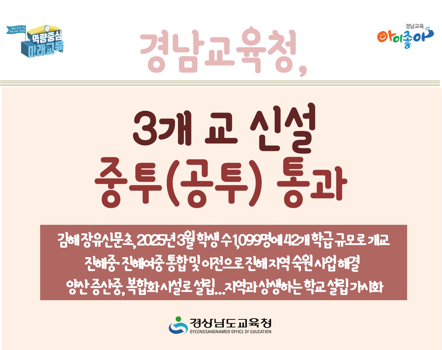 경남교육청, 3개 교 신설 중투(공투) 통과(학교지원과 박지영 ☎268-1433 또는 김려원 ☎268-1503) - 관련이미지3