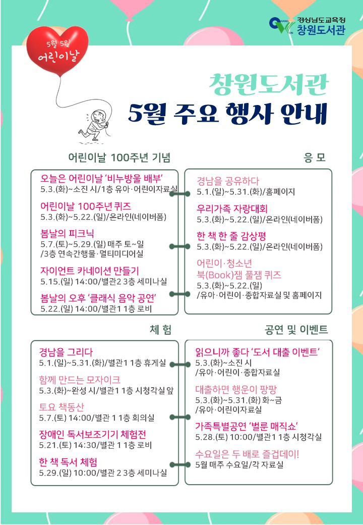 창원도서관, 어린이와 함께한 100년, 더 행복한 미래를 꿈꾸다! - 관련이미지2