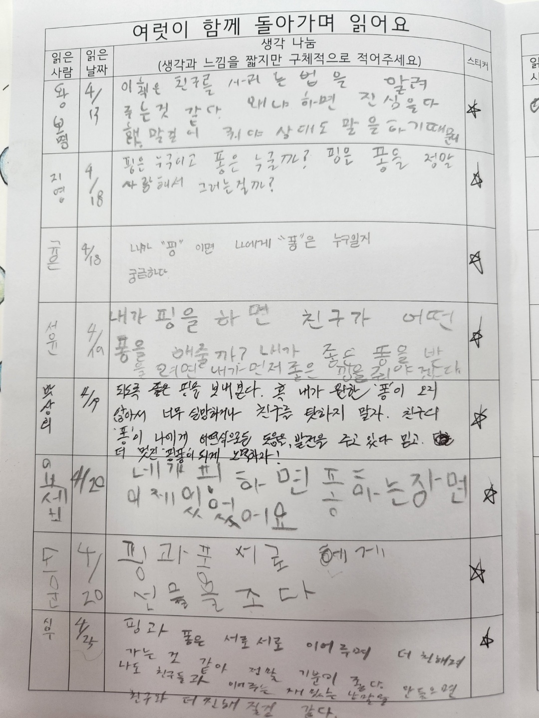 <병곡초>같은 책을 읽고 서로의 마음을 나누어요 - 관련이미지3
