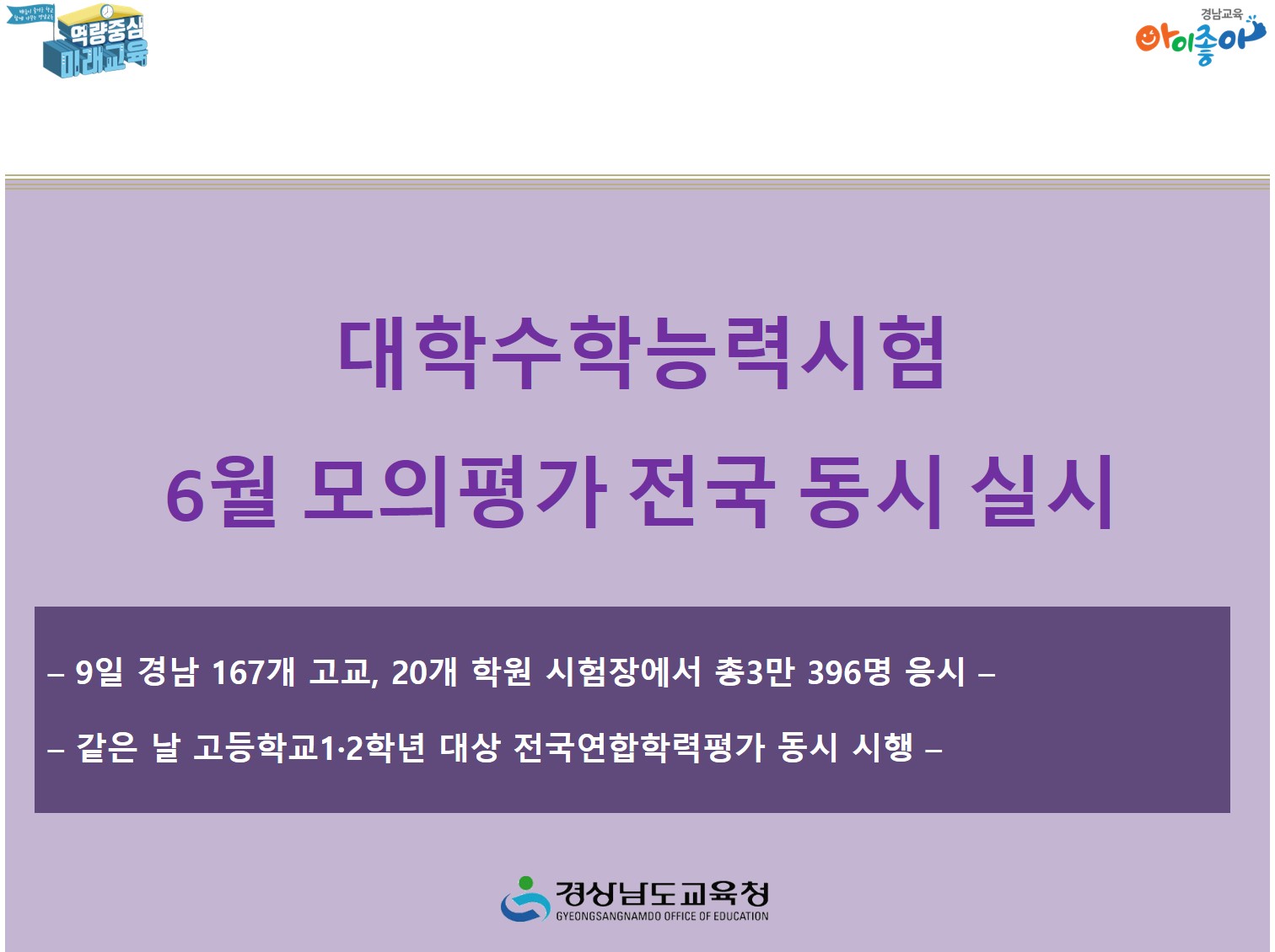대학수학능력시험 6월 모의평가 전국 동시 실시(진로교육과 정학룡  ☎268-1382) - 관련이미지3