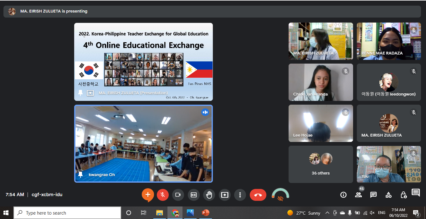사천중-라스 피냐스(Las Pinas National High School)  4차 국제교육 교류 온라인 만남 - 관련이미지2