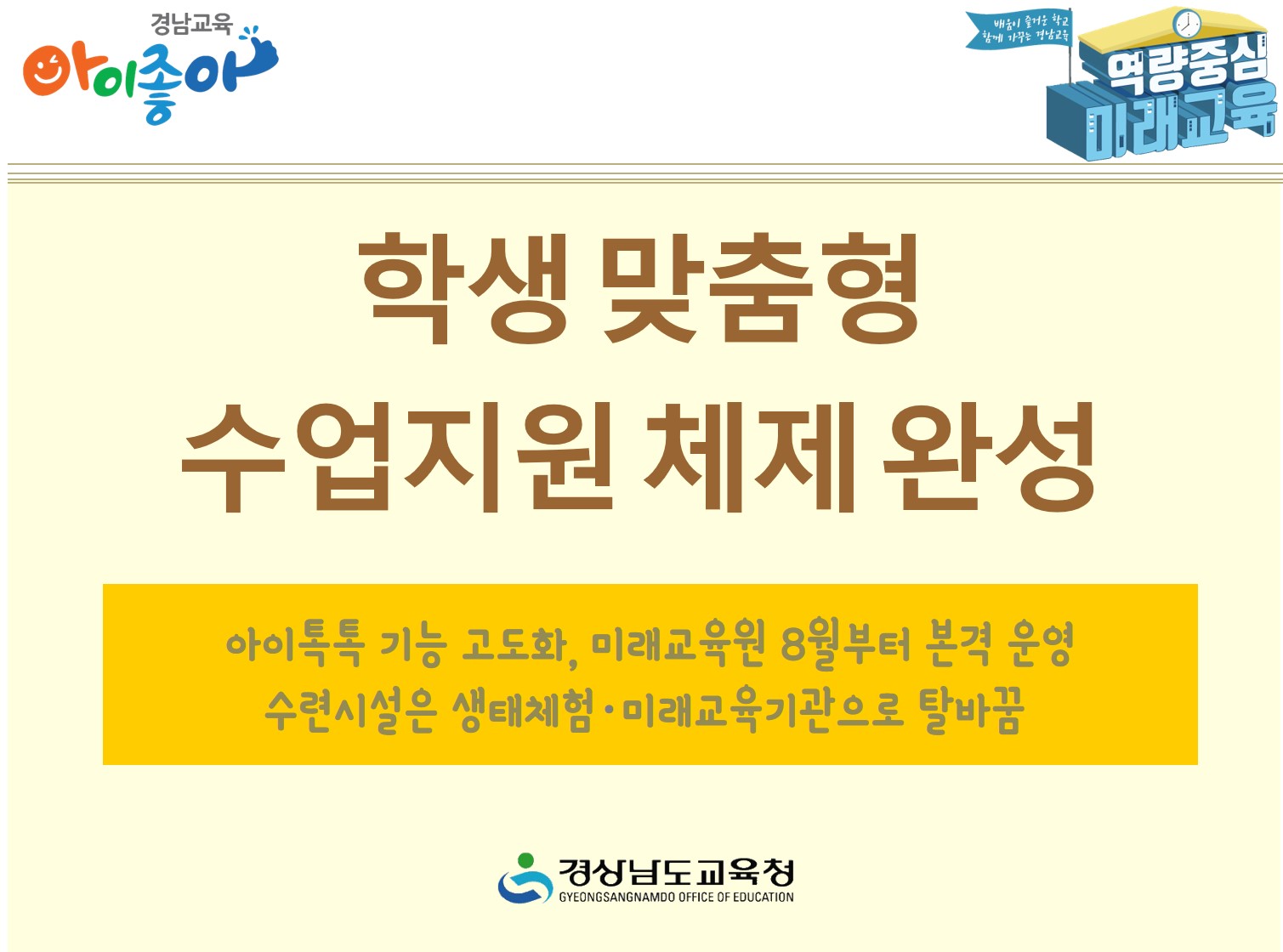 학생 맞춤형 수업지원 체제 완성(창의인재과 이진숙 ☎210-5131 또는 주정희 ☎210-5132) - 관련이미지1