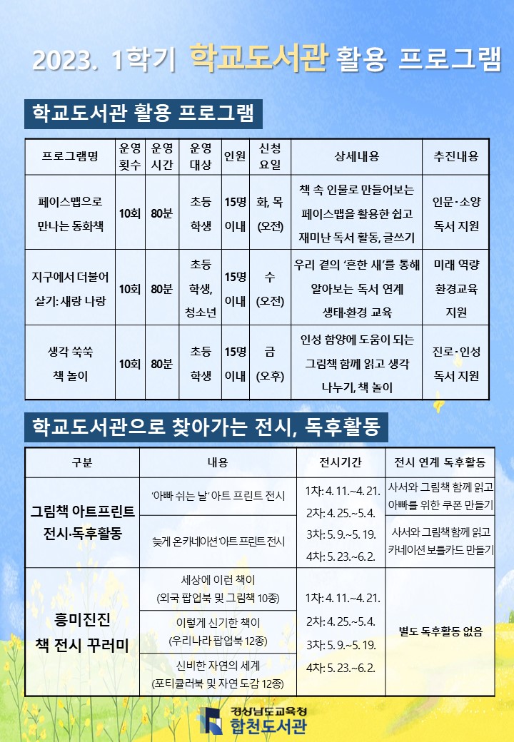 합천도서관, 학교도서관으로 찾아가는 독서프로그램 운영 - 관련이미지1