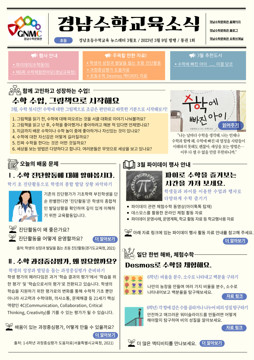 경남수학문화관, 「경남수학교육소식」발간 - 관련이미지1
