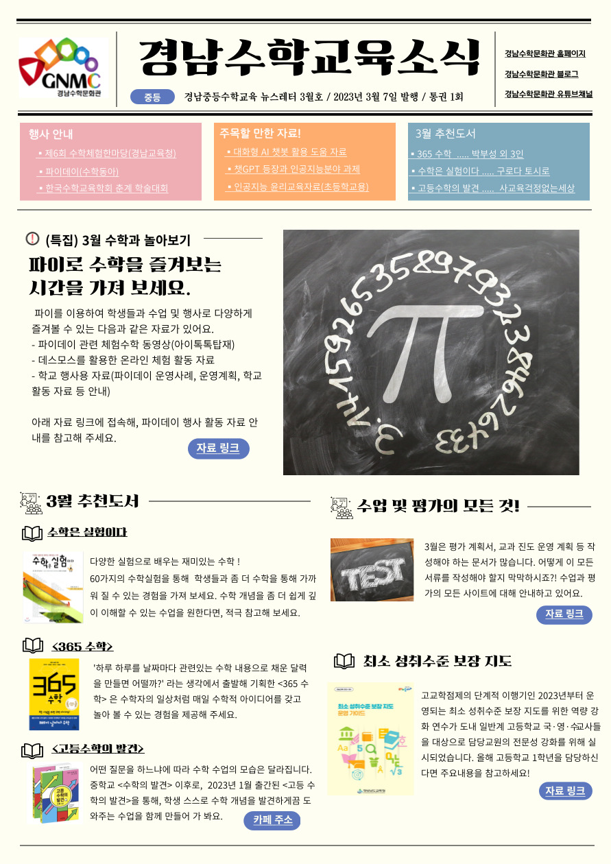경남수학문화관, 「경남수학교육소식」발간 - 관련이미지2