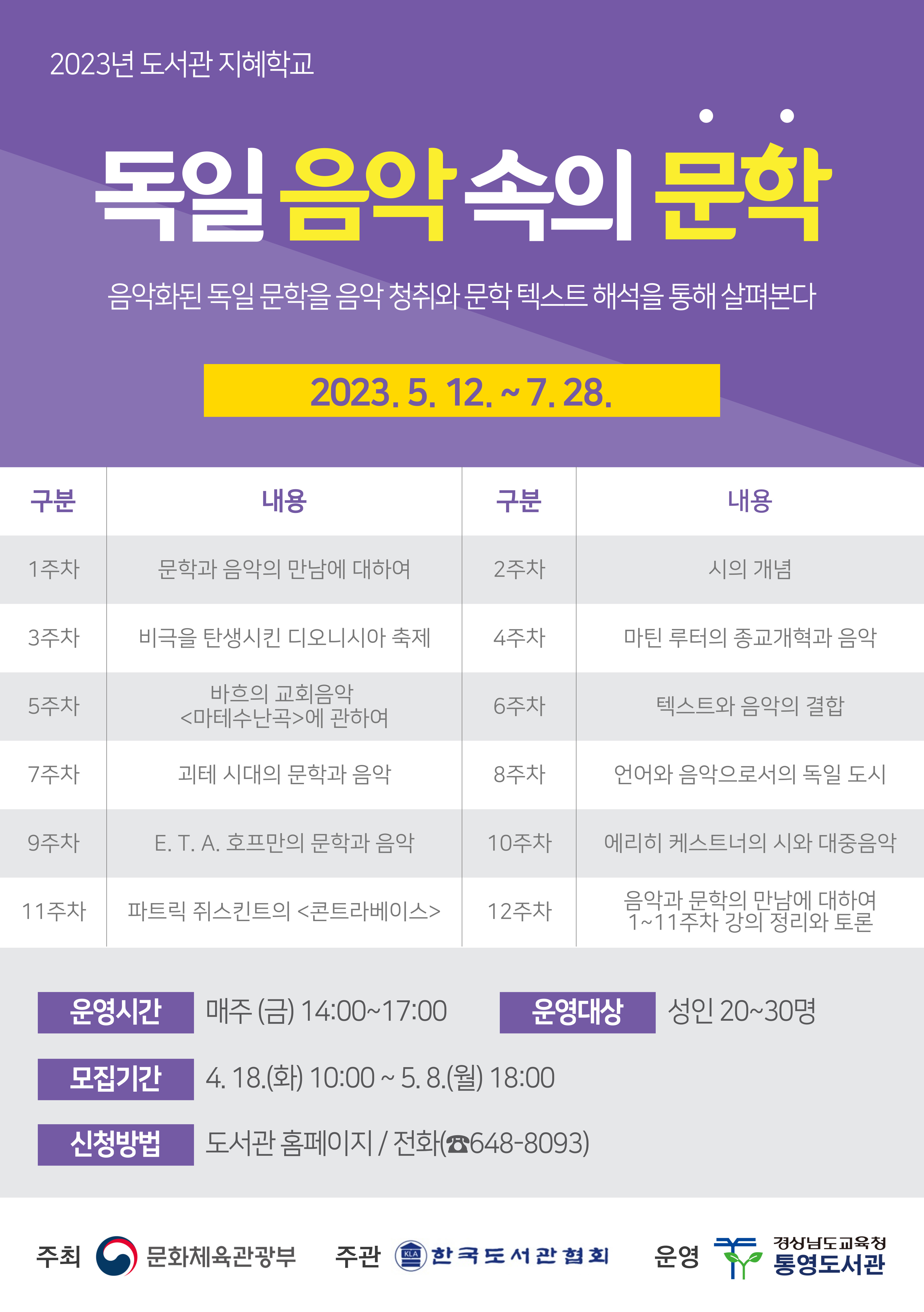 통영도서관, 2023년 도서관 지혜학교 공모사업 선정 - 관련이미지1