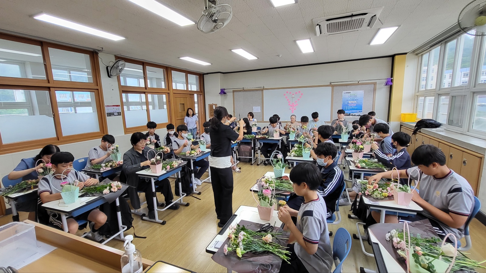 공부축제 생화꽃다발