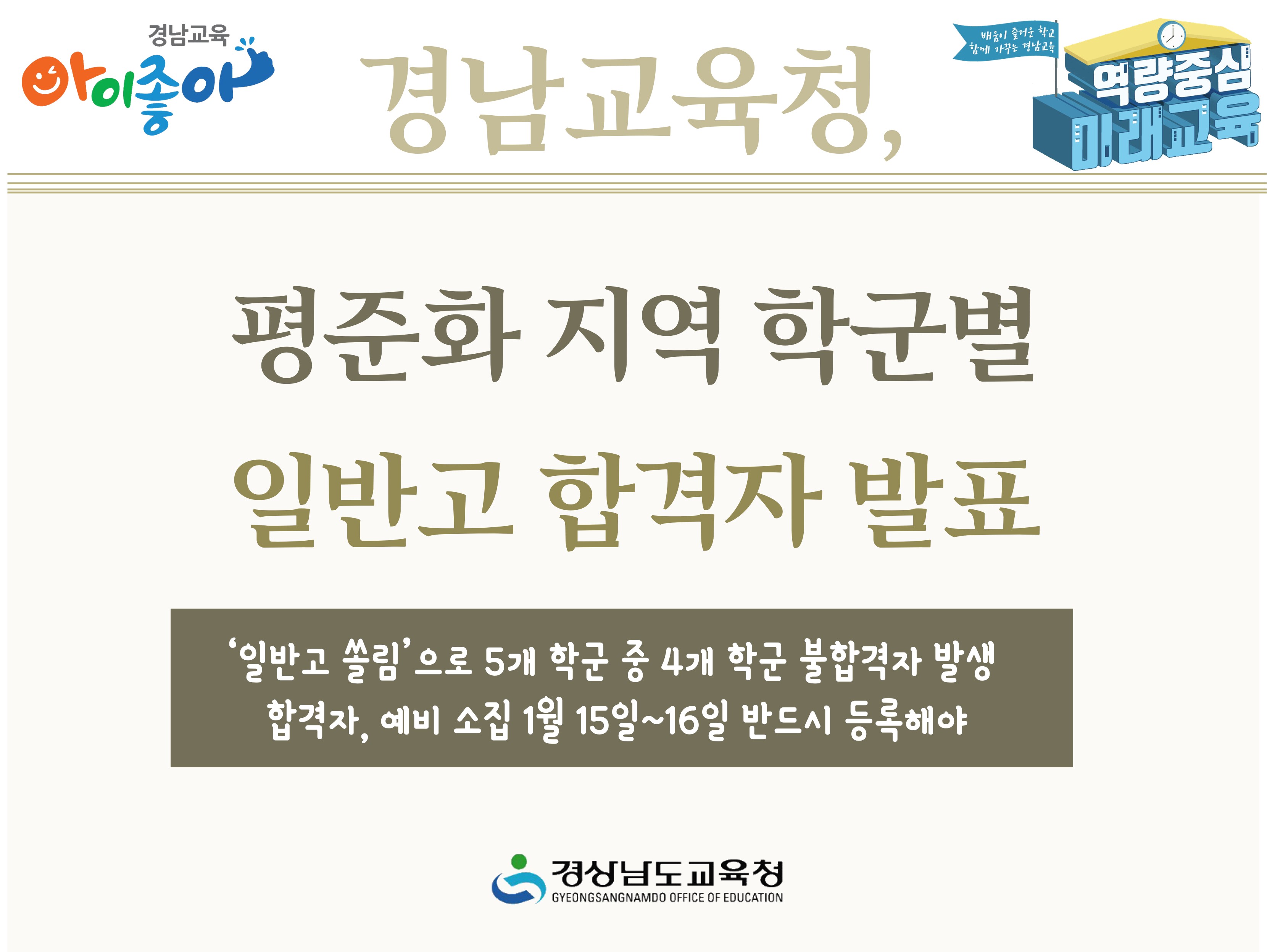 경남교육청, 평준화 지역 학군별 일반고 합격자 발표 - 관련이미지1