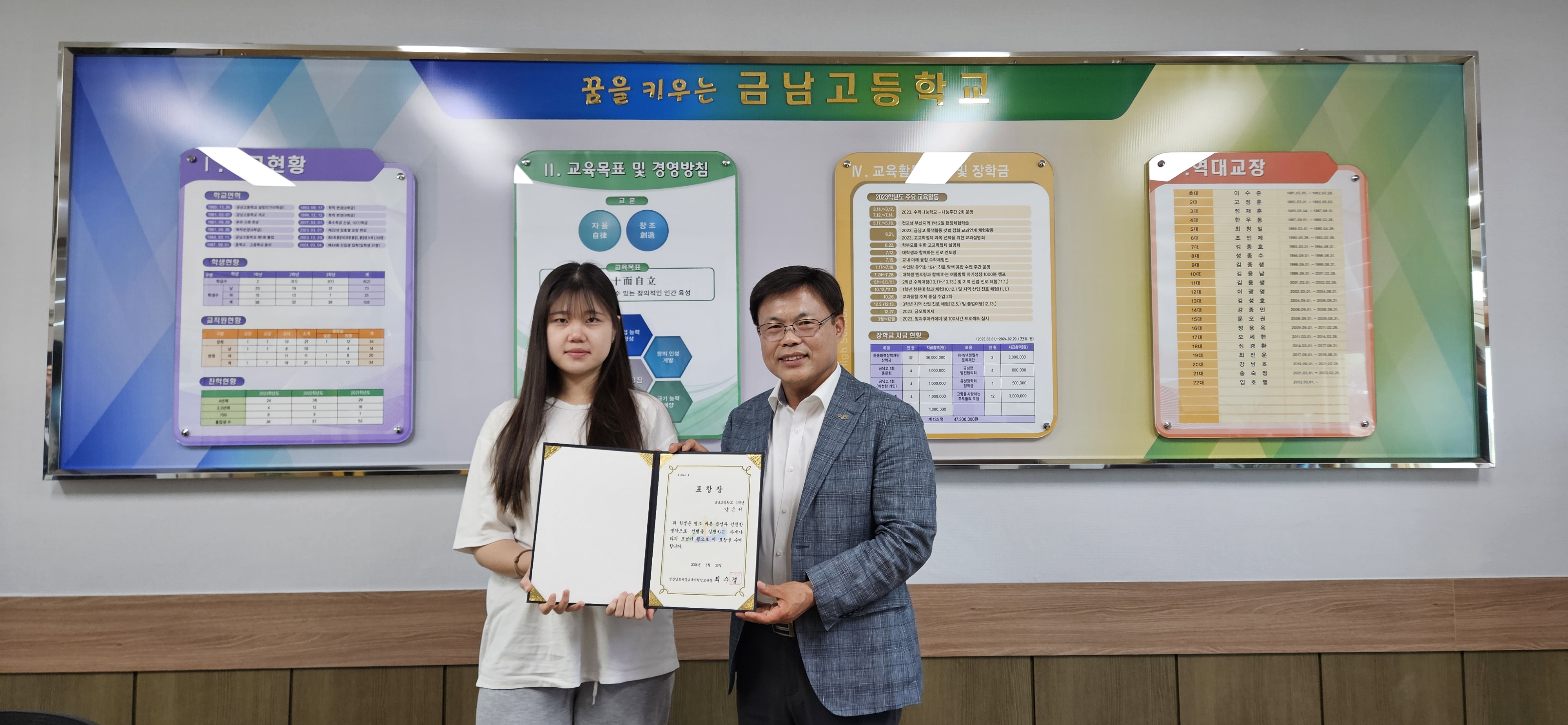 하동교육지원청, 선행 실천 양은서 학생에게  교육장 표창장 수여 - 관련이미지2