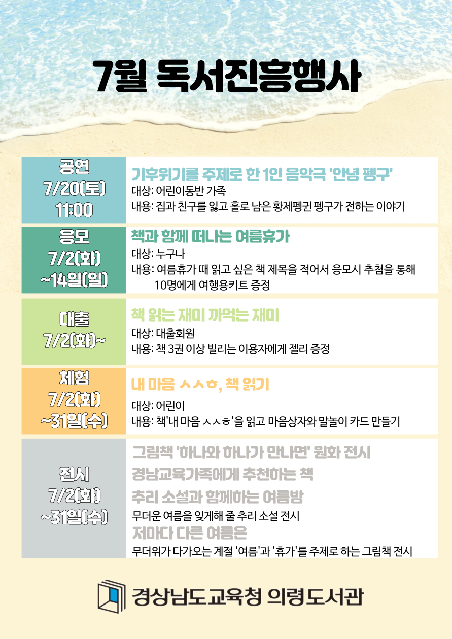 의령도서관, 7월 독서진흥행사 운영 - 관련이미지1