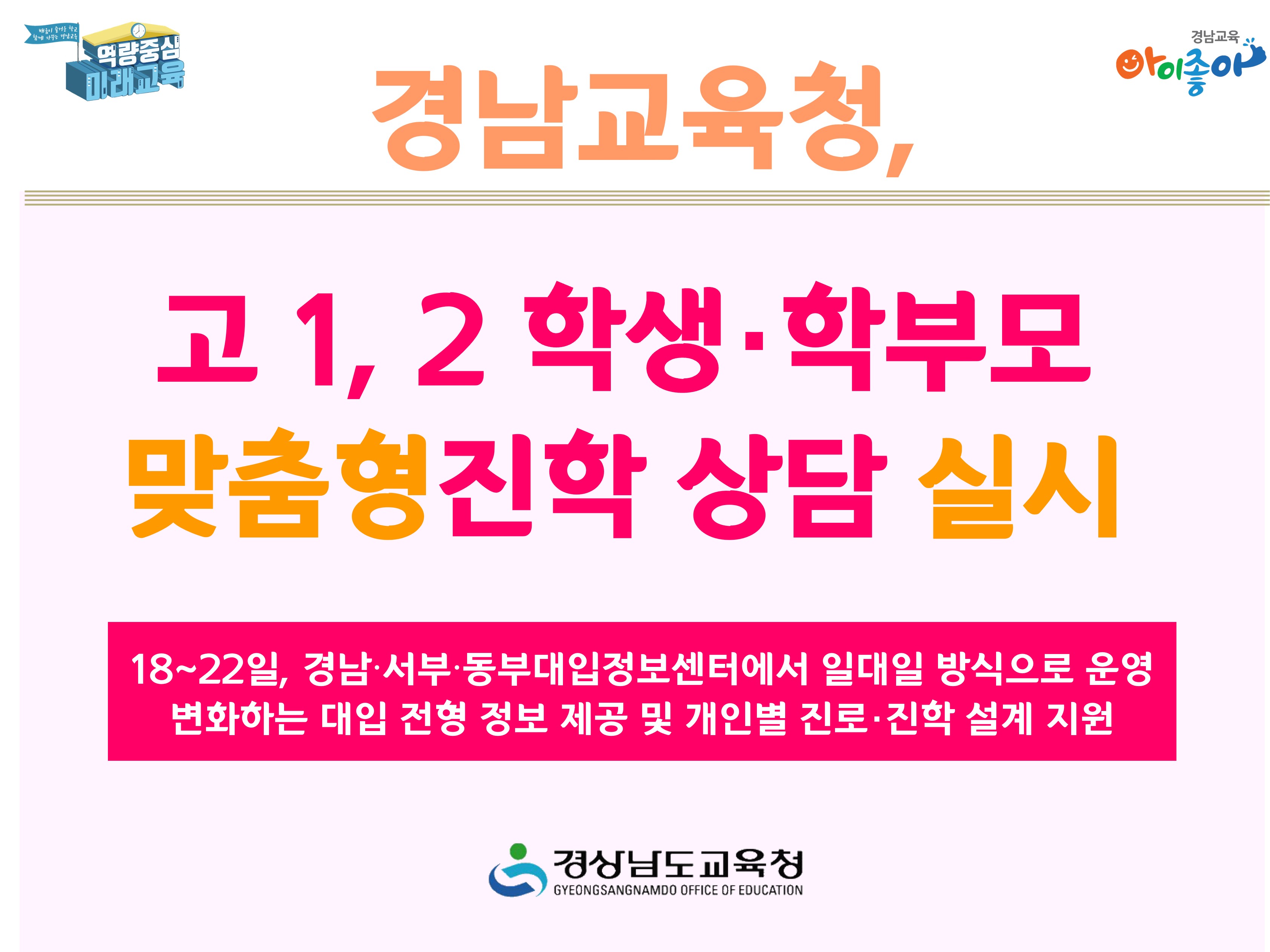 경남교육청, 고 1, 2 학생·학부모 맞춤형진학 상담 실시 - 관련이미지1