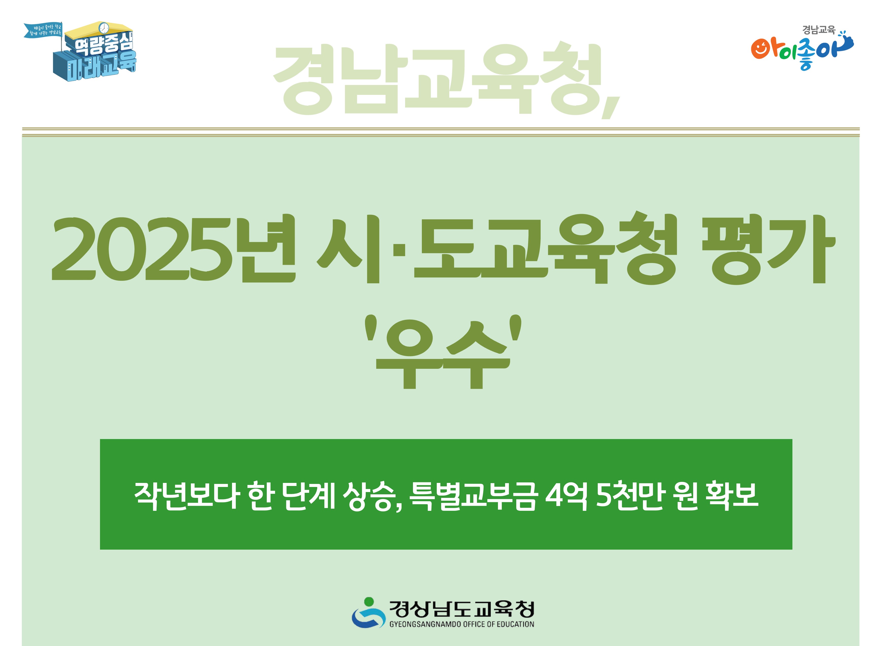 경남교육청, 2025년 시·도교육청 평가 ‘우수’ - 관련이미지1