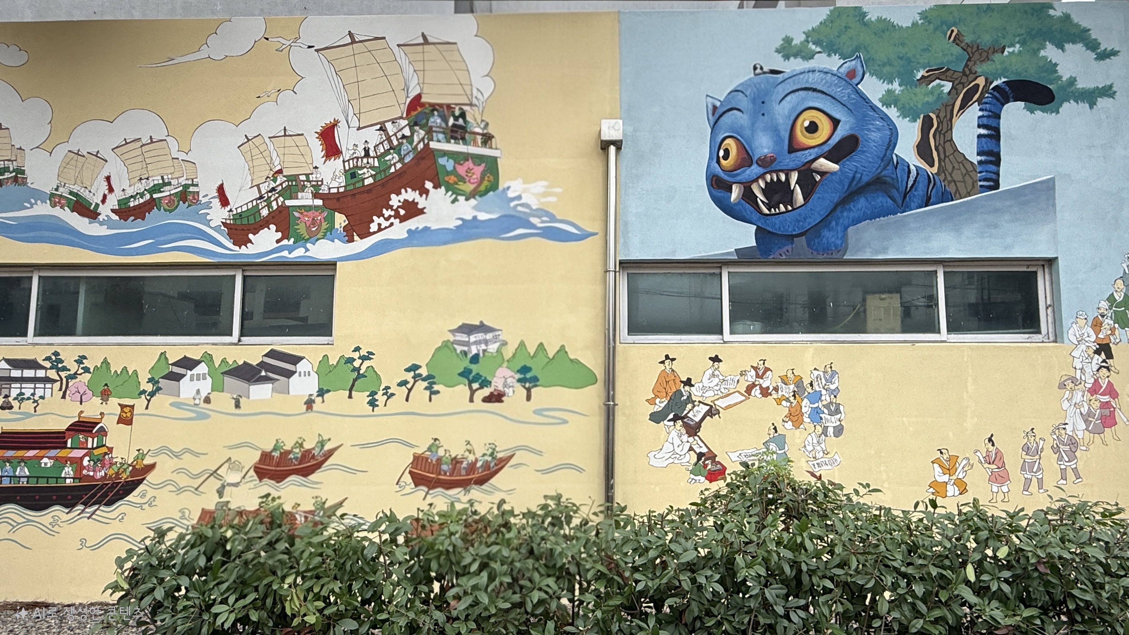 양산 효암고, ‘조선통신사 가던 길’에 행렬도 벽화 선보여   - 일본내 한류 축제를 이끈 ‘에도 막부 시절 평화의 주역’ 세밀히 묘사  - 관련이미지2