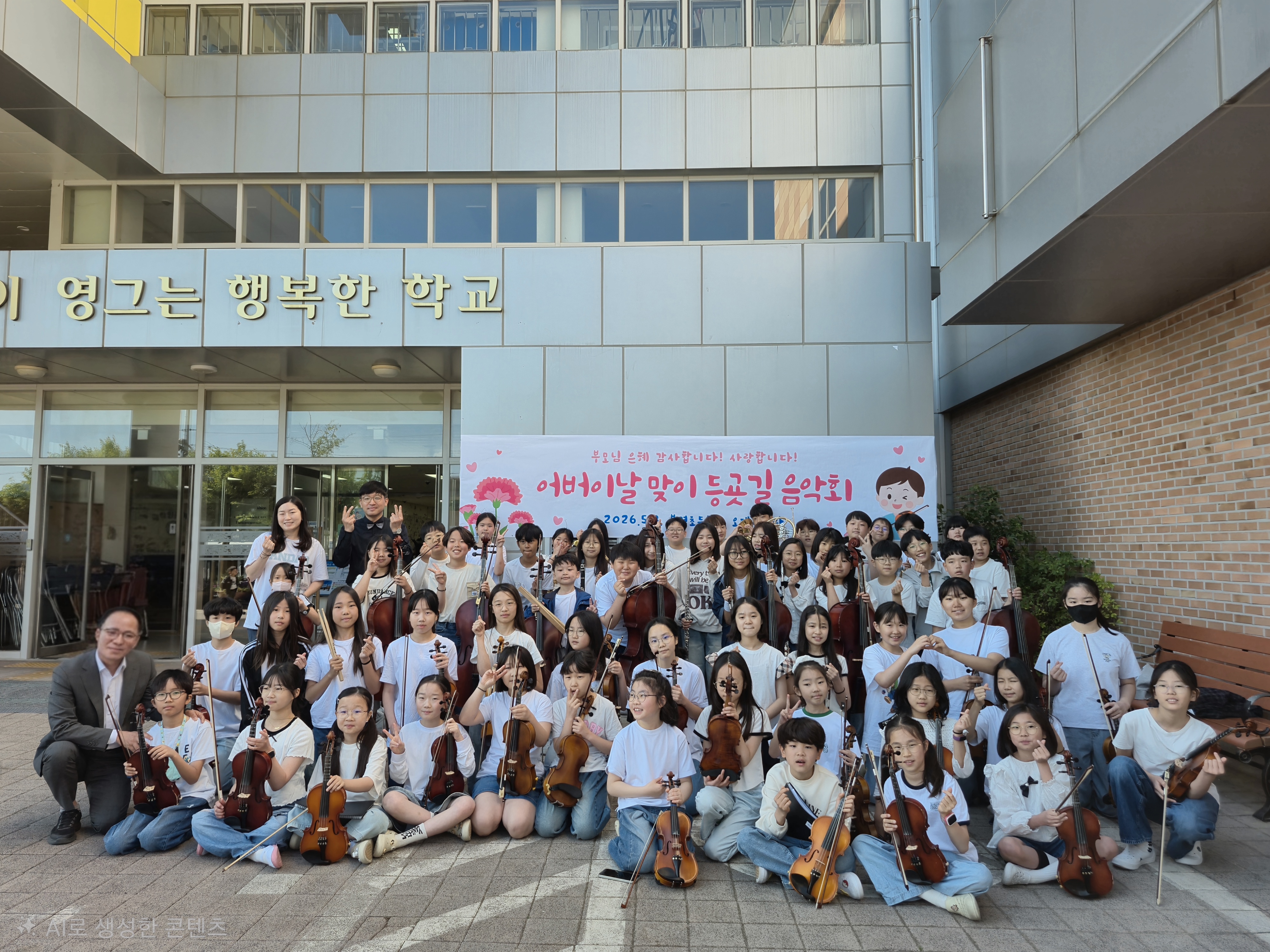 북면초, 오케스트라와 함께한 ‘어버이날 맞이 등굣길 음악회’ 운영 - 관련이미지3