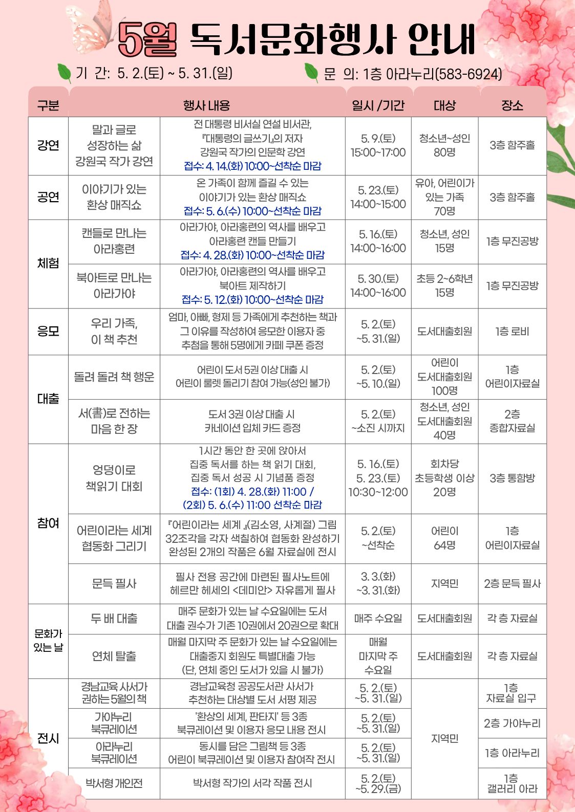 함안도서관, 5월에는 서(書)로 읽는 우리 가족 - 관련이미지1