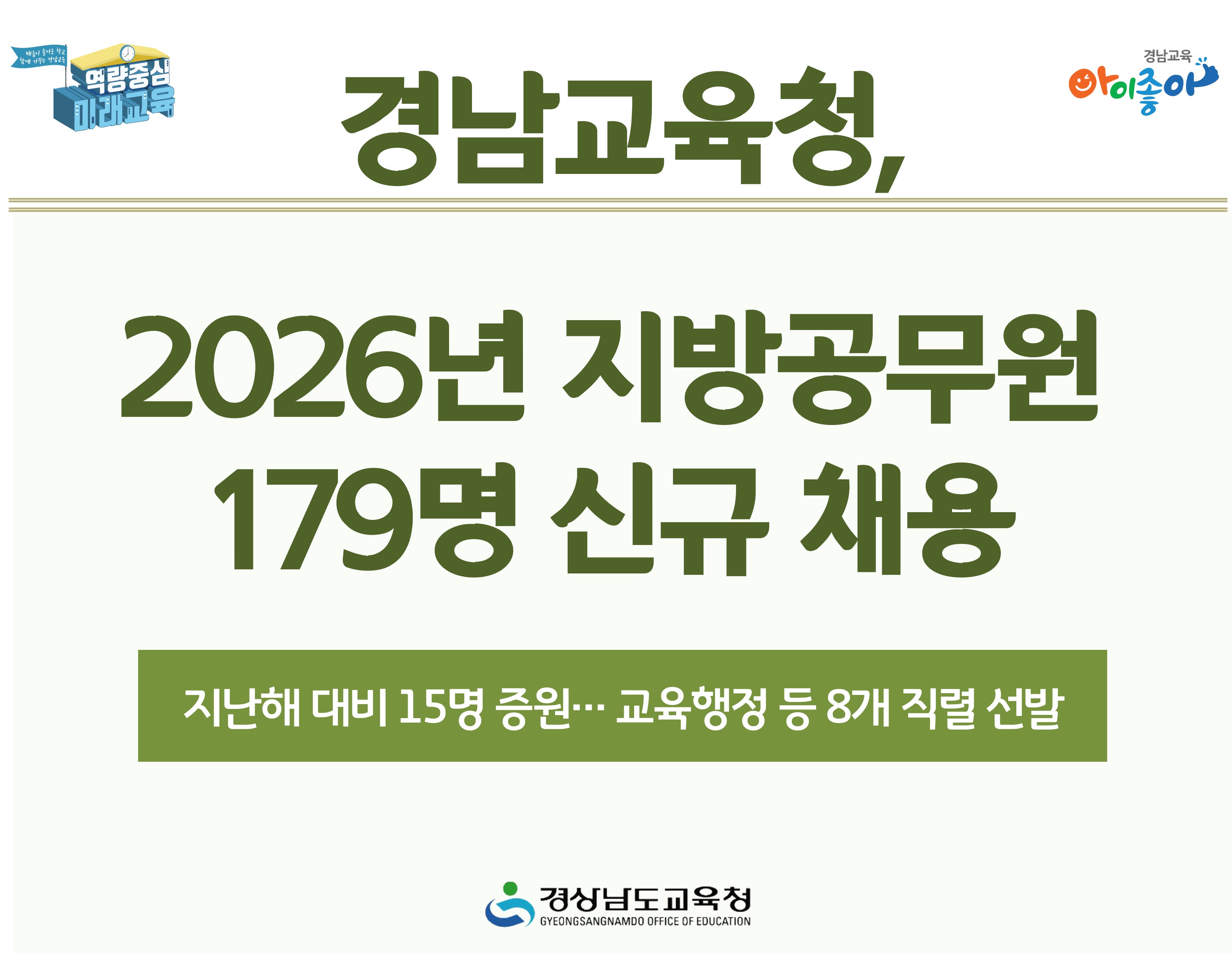 경남교육청, 2026년 지방공무원 179명 신규 채용 - 관련이미지1