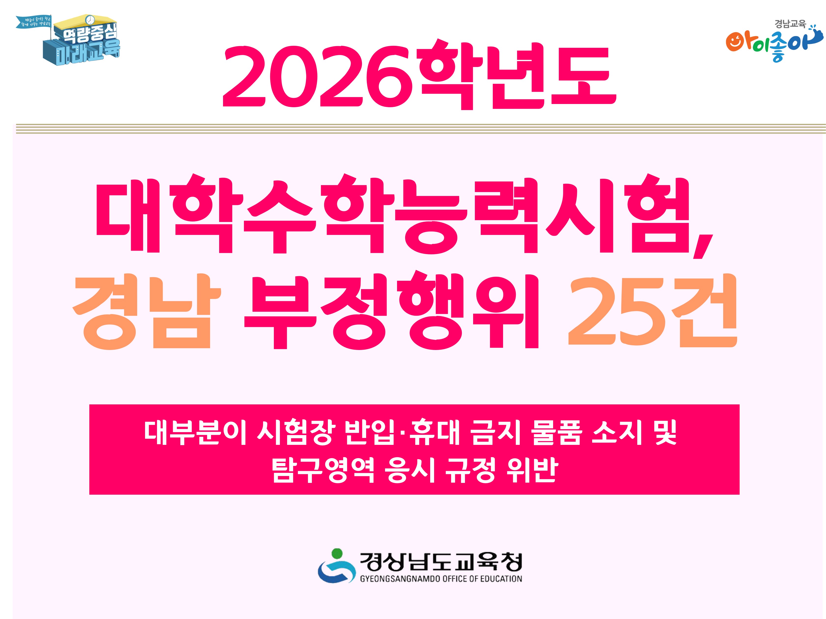 2026학년도 대학수학능력시험, 경남 부정행위 25건 - 관련이미지1