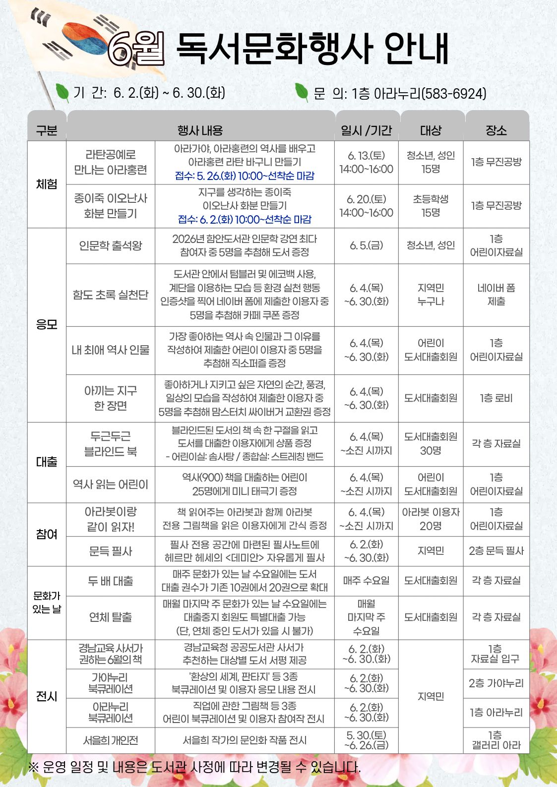 함안도서관, 6월을 채우는 초록과 기억 - 관련이미지1
