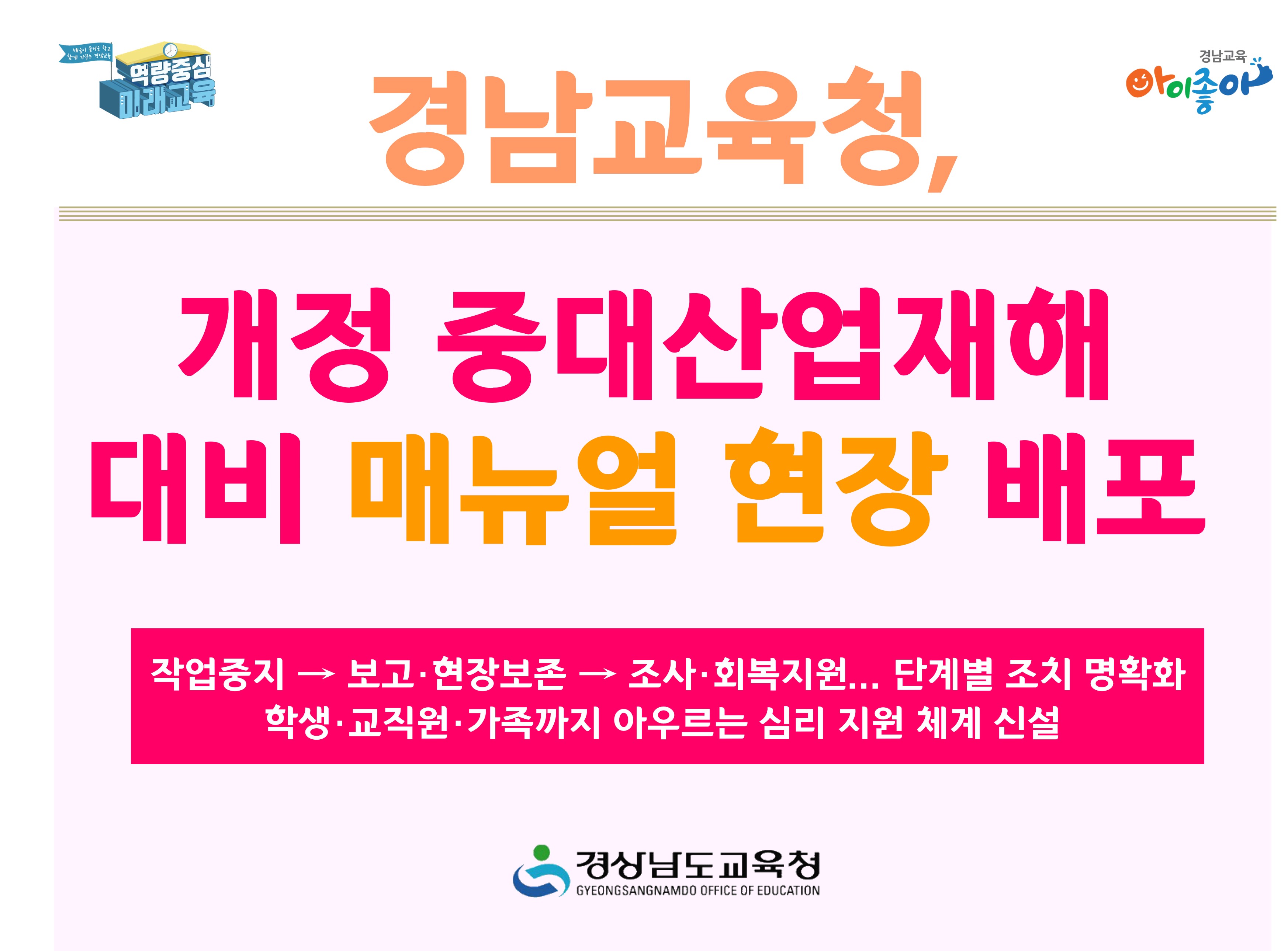 경남교육청, 개정 중대산업재해 대비 매뉴얼 현장 배포 - 관련이미지1