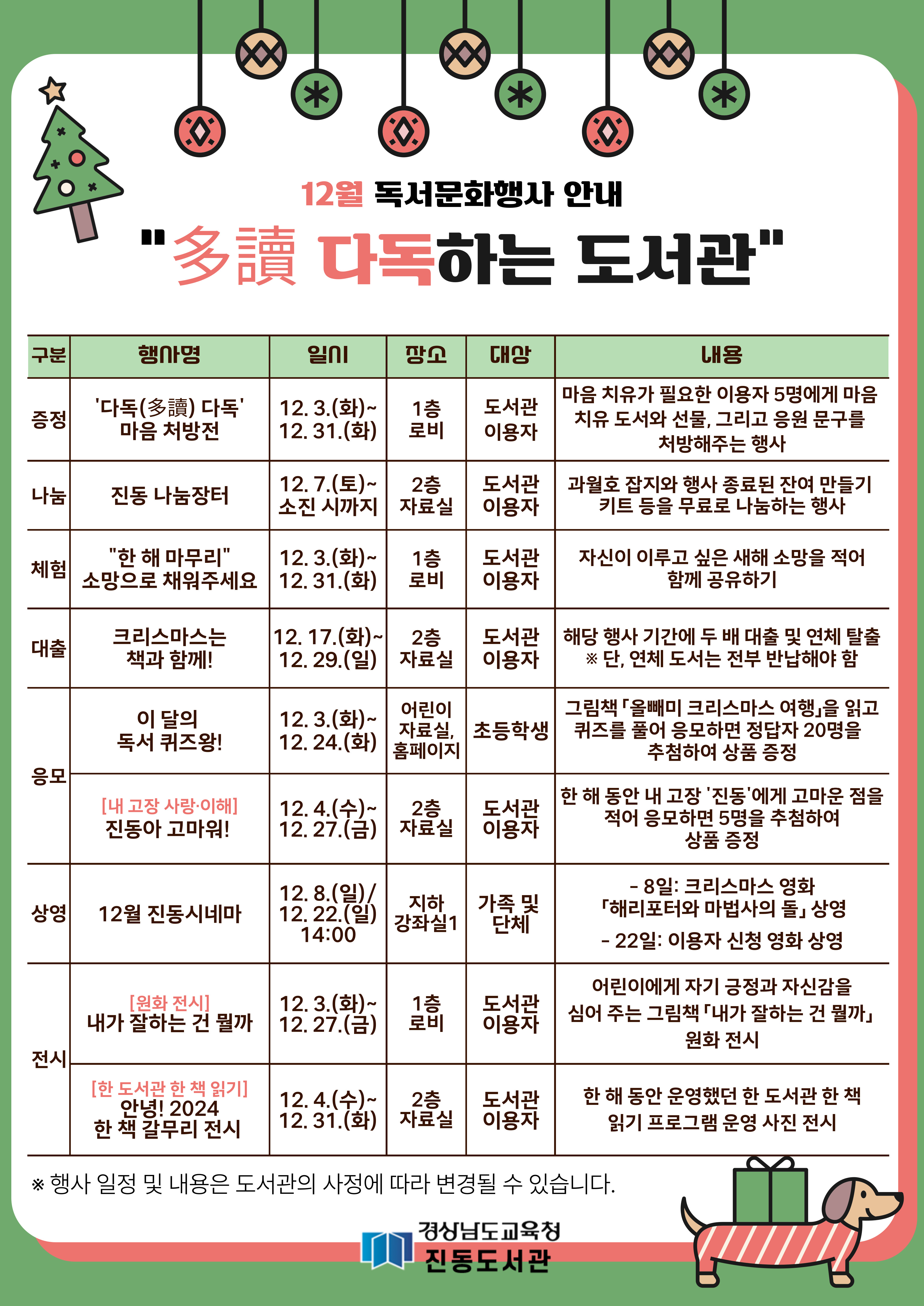 12월 ‘다독(多讀) 다독’하는 도서관  - 관련이미지1
