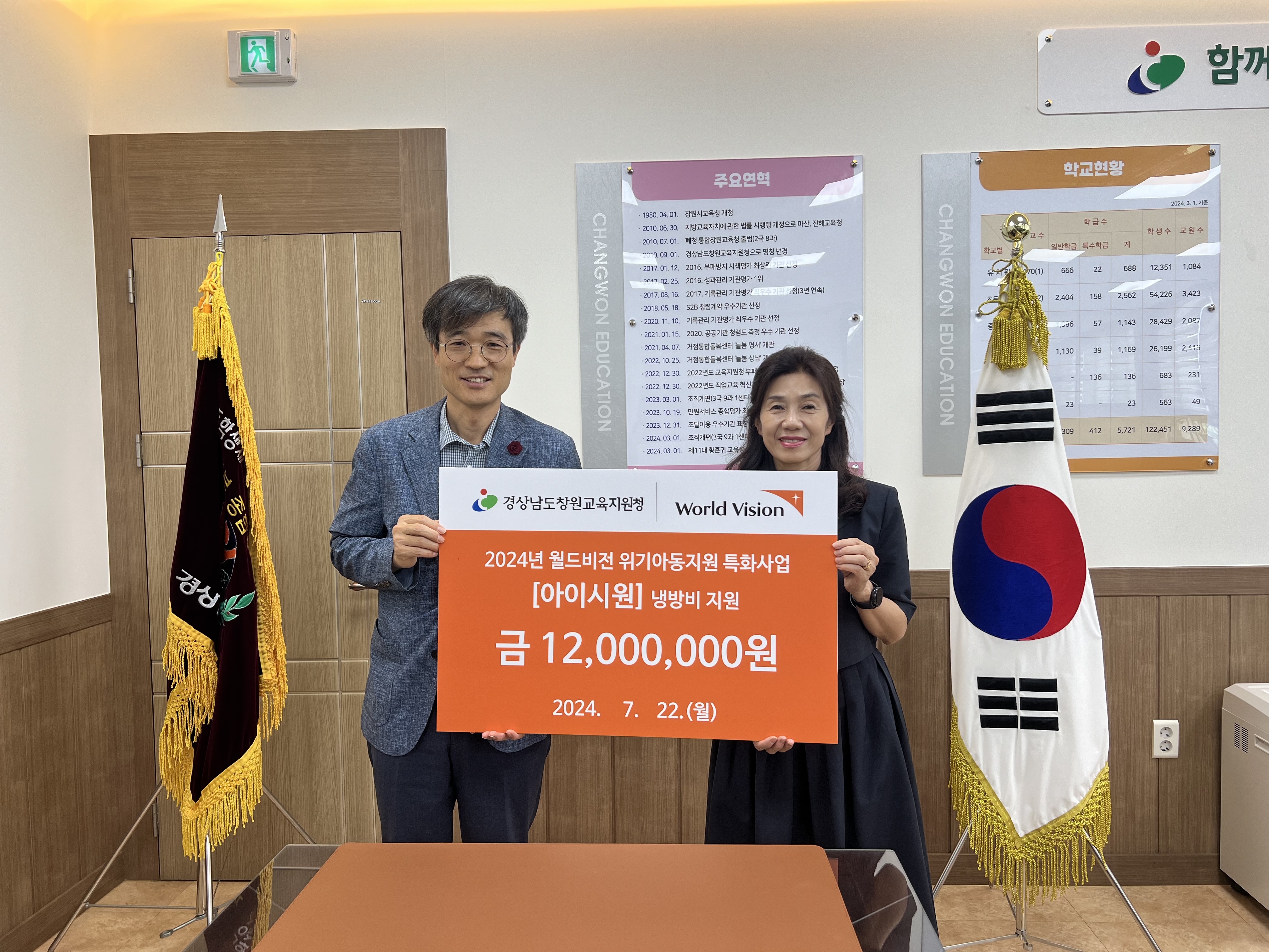 창원교육지원청, 월드비전 냉방비 지원사업 [아이시원] 전달식 - 관련이미지1
