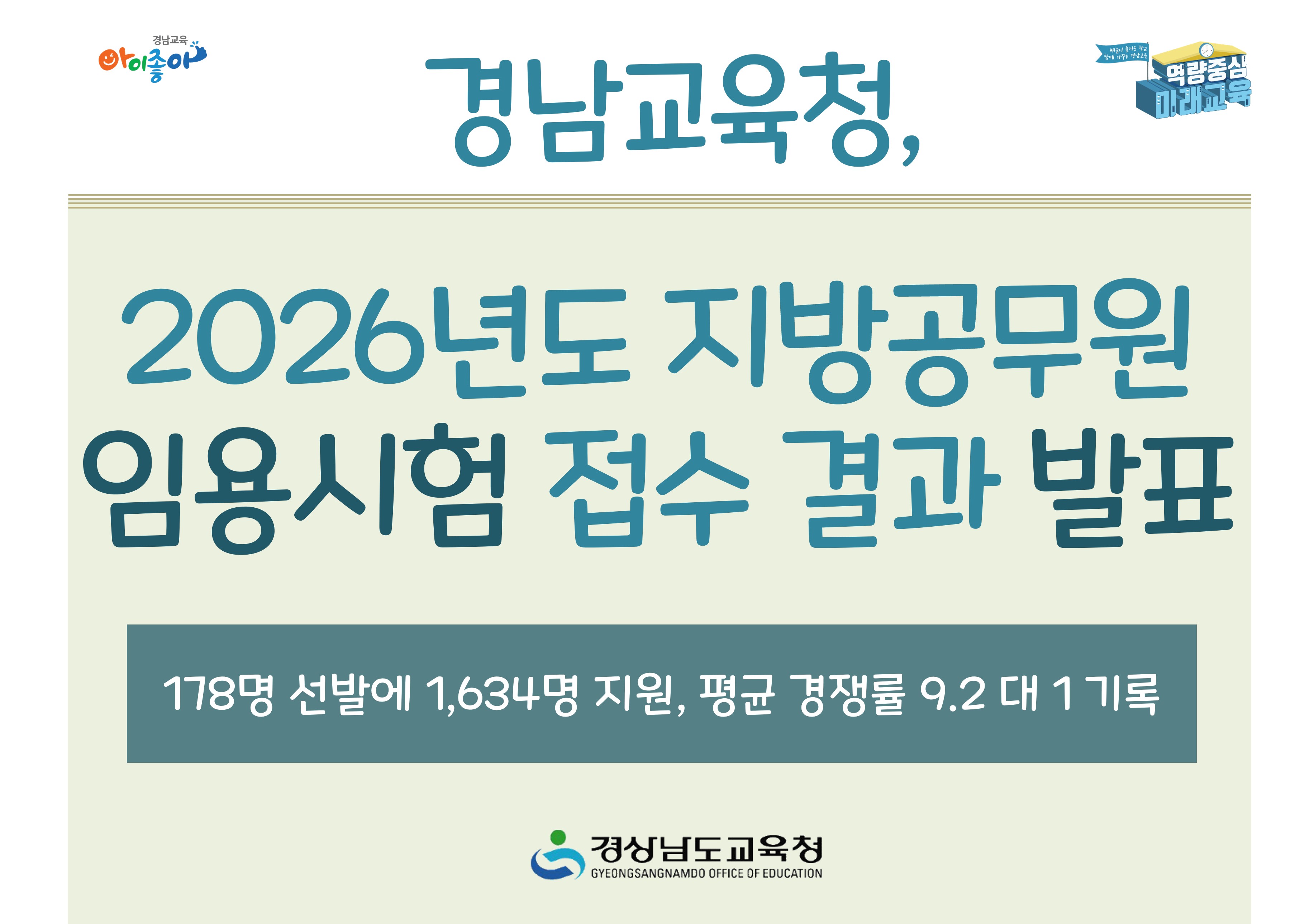 경남교육청, 2026년도 지방공무원 임용시험 접수 결과 발표 - 관련이미지1