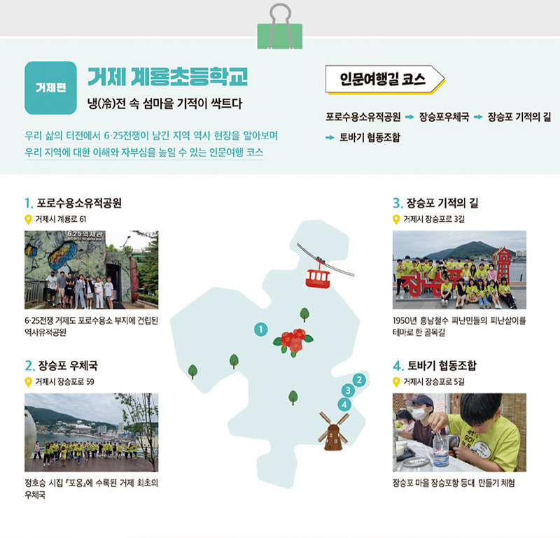 거제 계룡초등학교 인문여행길 코스